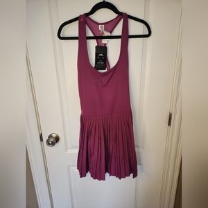 NWT Fabletics Pink Sleeveless Pleated Active Dress Size Medium